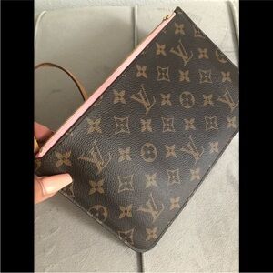 Louis Vuitton Monogram Clutch with Pink Accents